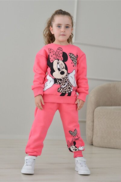 LİLLYPİCCA Girl's Character Patterned 3-Thread Raised Embroidery 2-Piece Set
