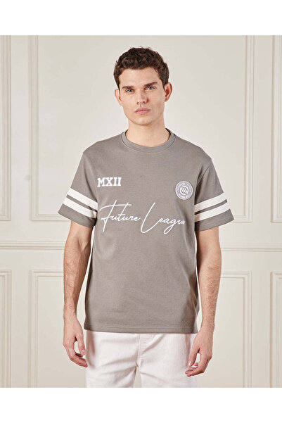 REDTAG Men Grey Pique Active T-Shirt