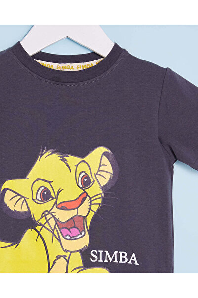 REDTAG Infant Boys Charcoal Simba Print T-Shirt