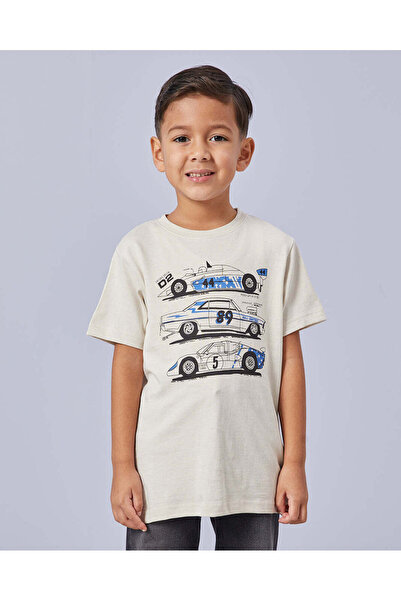 REDTAG Boys Beige Printed T-Shirt