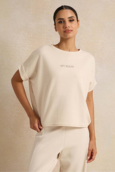 REDTAG سويت شيرت نسائي عاجي مطبوع