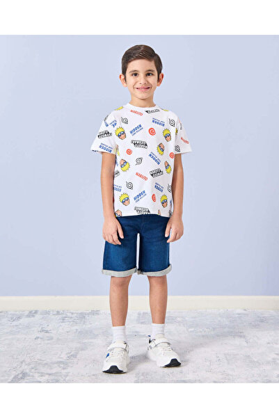 REDTAG Boys White Printed T-Shirt