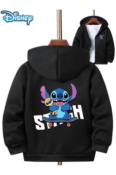 NoVibe سترة/جاكيت للأطفال من ستيتش كاراكتر مطبوع مزودة بسحاب