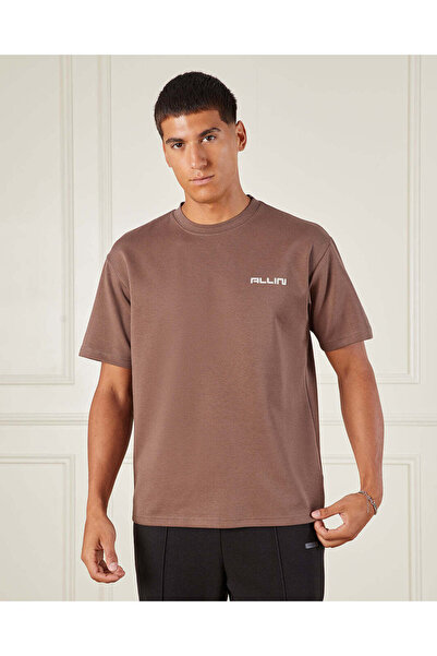 REDTAG Men Brown Printed T-Shirt