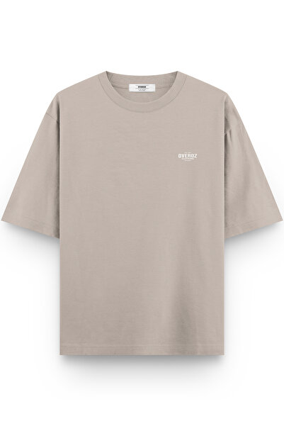 Overoz Μπλουζάκι 99 Σαράντα ένα με τύπωμα Ημι-oversized Πέτρινο Χρώμα 1408