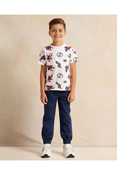 REDTAG Boys White Printed T-Shirt