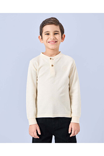 REDTAG تي شيرت هينلي جاكار كريمي للأولاد