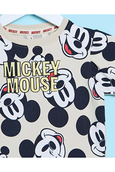 REDTAG Infant Boys Beige Mickey Mouse T-Shirt