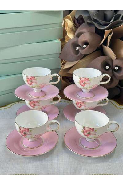 Paçi Türk Kahve Fincanı Veronica Blush 6 Kişilik 12 Parça