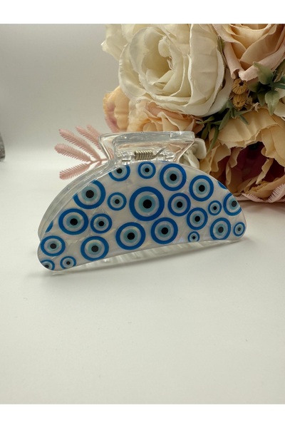 PONÇİK ACCESSORİES Evil eye beaded eye figure clamp buckle