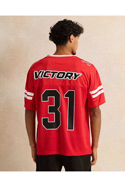 REDTAG Men Red Printed T-shirt