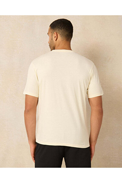 REDTAG Men Ivory Placement Printed T-Shirt