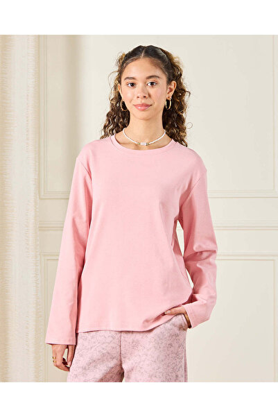 REDTAG Senior Girls Pink Solid T-Shirt