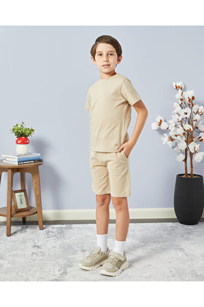 REDTAG Boys Beige And Charcoal Shirt Set (Pack Of 2)
