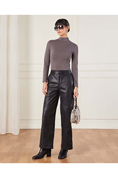 REDTAG Violet High Neck Long Sleeve T-Shirt