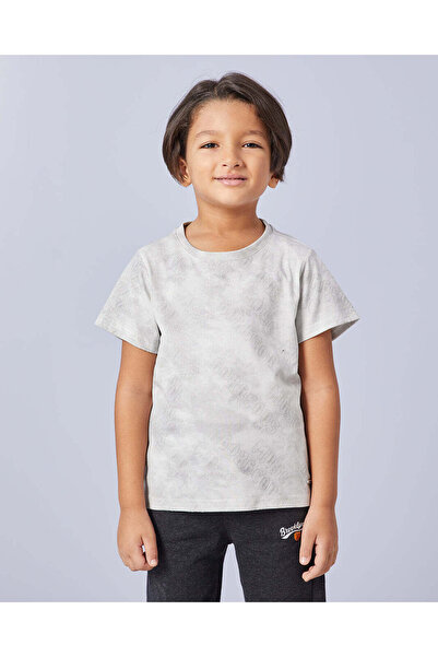 REDTAG Boys Beige Short Sleeved T-Shirt