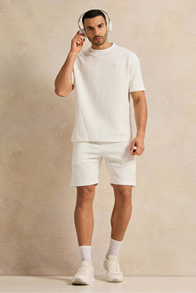 REDTAG Men White T-shirt