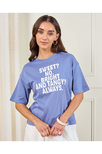 REDTAG تي شيرت نسائي مطبوع باللون البنفسجي