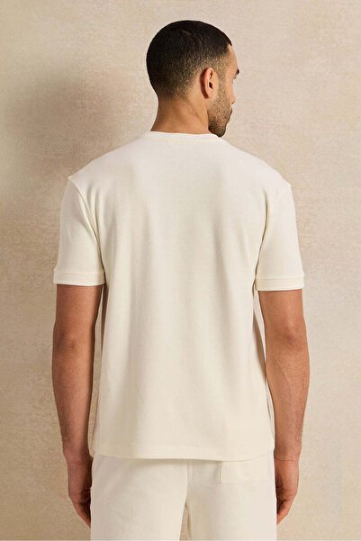 REDTAG Men Ivory Lounge T-Shirt