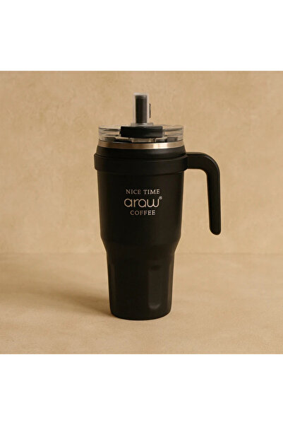 AROW Thermos Mug with Handle and Straw 1000ml