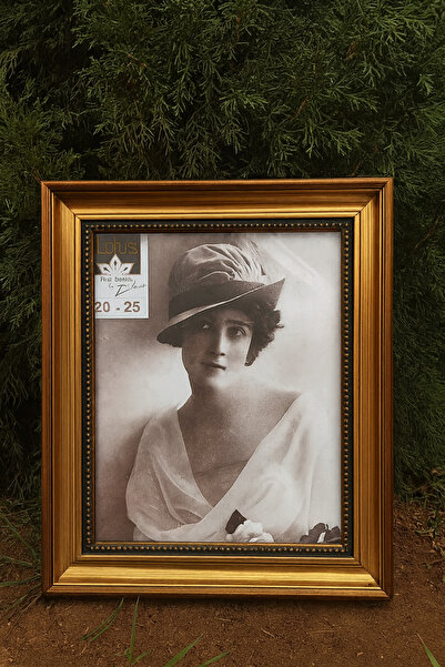 esdekor Wooden Vintage Antique Frame 20X25Cm Can Be Used Horizontally or Vertically Gold