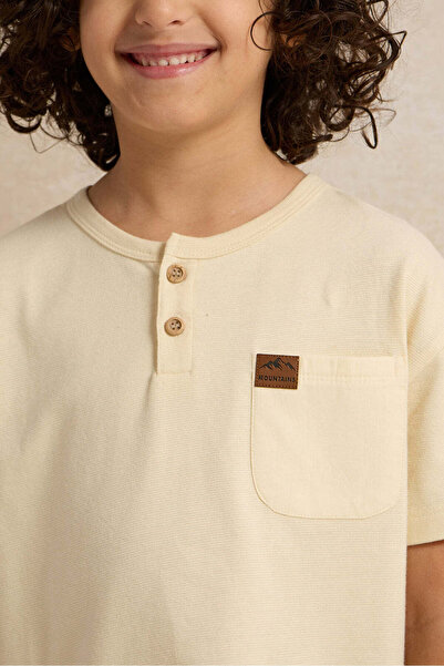 REDTAG Boys Yellow Printed Short sleeve T-shirt