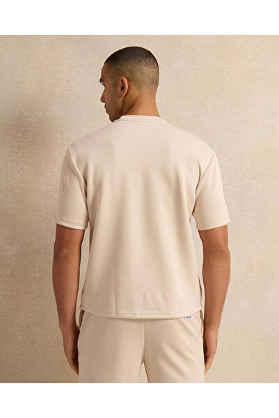 REDTAG Men Beige Printed T-Shirt