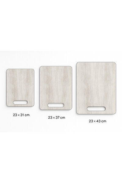 BLT DİZAYN Concrete Patterned Tempered Glass Cutting & Presentation Board – Modern Kitchen Set of 3 - 23X31 23X37 23X43
