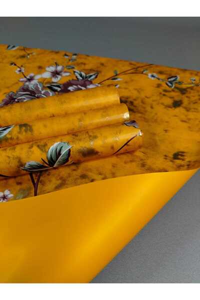 ÇINARASYADAHOME ورق تغليف باقة الزهور بنمط أرضية صفراء |   تغليف الزهور الشفاف وتغليف الهدايا 57x57 4 قطع