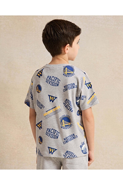 REDTAG Boys Grey Printed T-Shirt