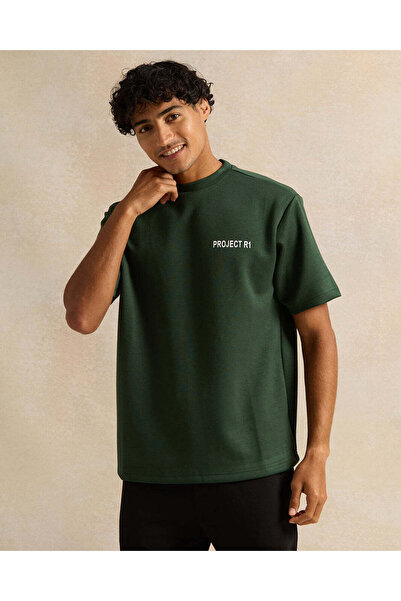 REDTAG Men Olive Printed Lounge T-Shirt