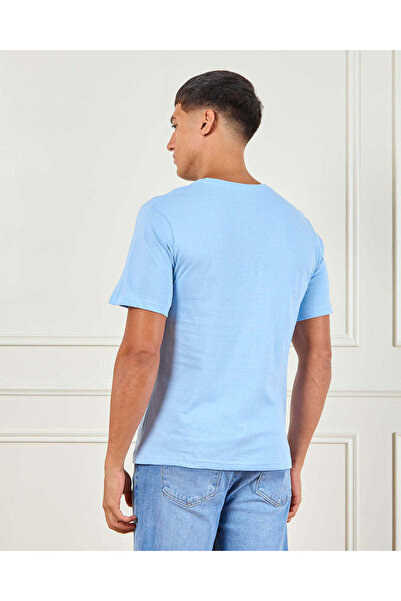 REDTAG Men Blue Printed T-Shirt