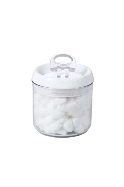 Generic وعاء بلاستيكي شفاف لتخزين الطعام مع غطاء أبيض