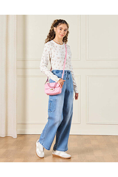 REDTAG Senior Girls Beige Floral Print T-Shirt