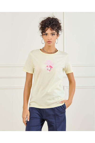 REDTAG Women Yellow My Melody Printed T-Shirt