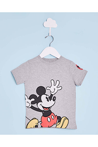 REDTAG تي شيرت رمادي بطبعة ميكي ماوس للأولاد الرضع
