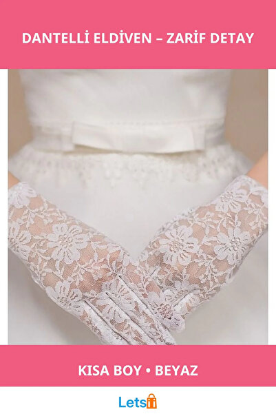 Letsii White Color Short Lace Gloves Elegant Accessory