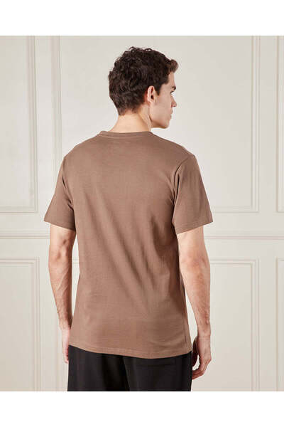 REDTAG Men Brown Graphic T-Shirt