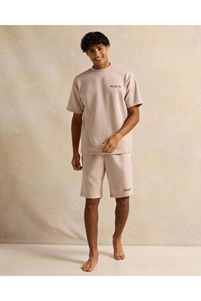 REDTAG Men Grey Printed Lounge T-Shirt