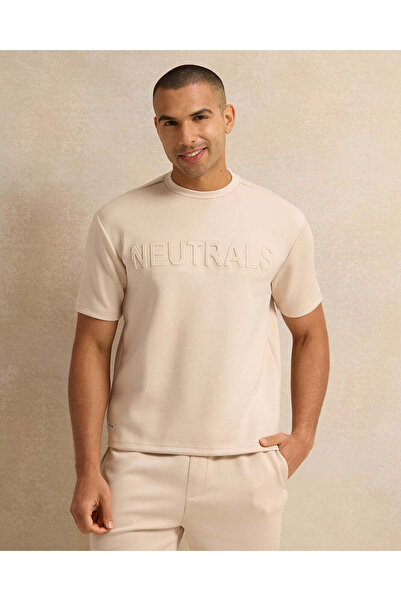REDTAG Men Beige Printed T-Shirt