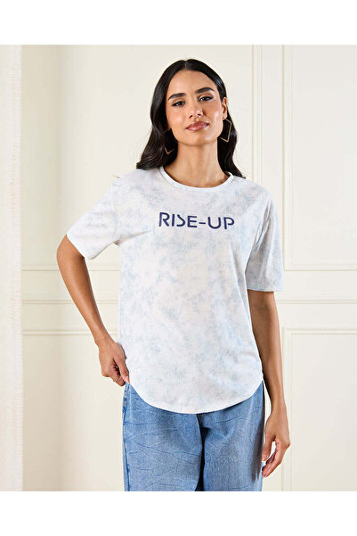 REDTAG Women Ivory Printed T-Shirt