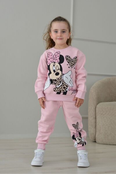 LİLLYPİCCA Girl's Character Patterned 3-Thread Raised Embroidery 2-Piece Set