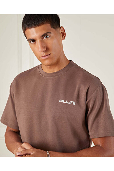 REDTAG Men Brown Printed T-Shirt