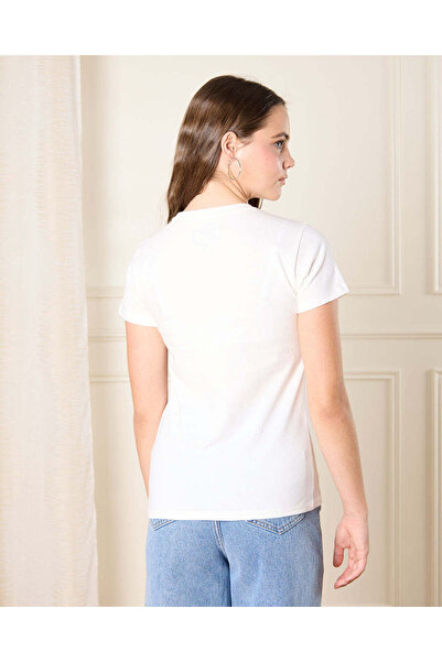 REDTAG Senior Girls White Sea Shell Print T-Shirt