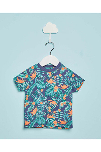 REDTAG تي شيرت مطبوع عليه صورة منتجع شاطئي بحري للأولاد الرضع