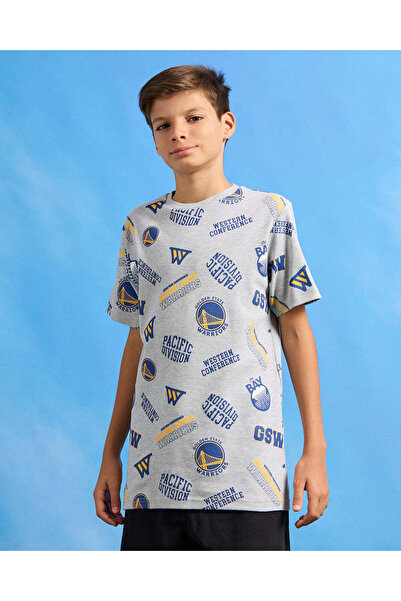 REDTAG Senior Boys Grey Printed Over Size T-Shirt