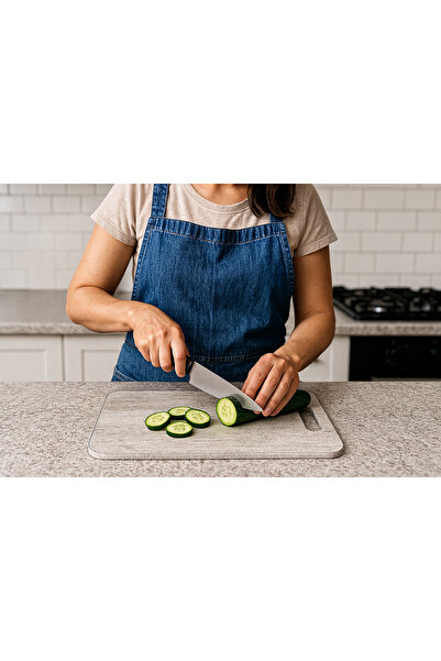 BLT DİZAYN Concrete Patterned Tempered Glass Cutting & Presentation Board – Modern Kitchen Set of 3 - 23X31 23X37 23X43