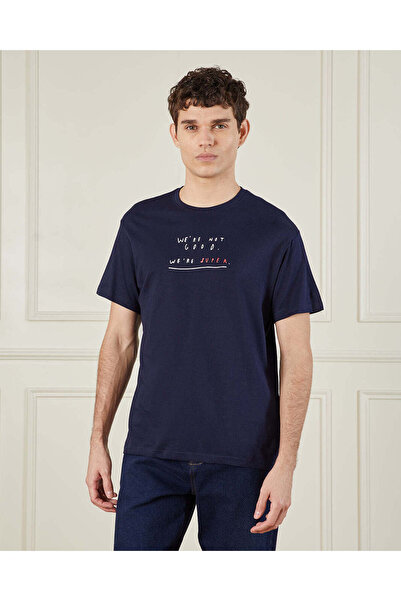 REDTAG تي شيرت رجالي أساسي برسومات بحرية