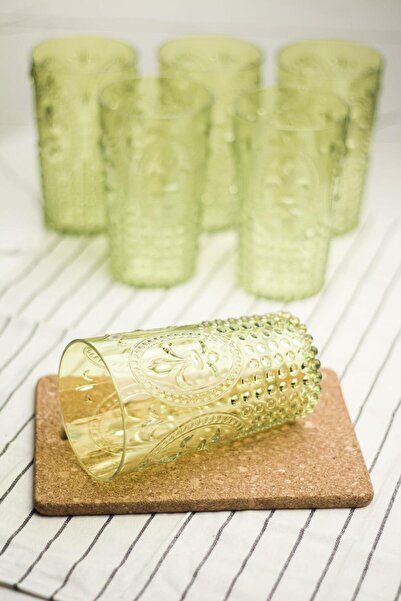 Mustran Acrylic Green 6-Piece Tall Cup & Water Soft Drink Cup 750 ml (Large Size & Not Glass)