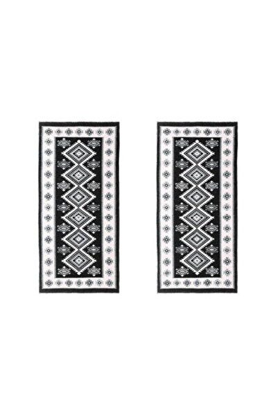 OEM 1+1 Traditional rugs, size 60 x 150 cm, black and gray, ROMB pattern